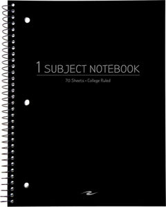 NOTEBOOK 10.5x8 70SH 1 SUB BLACK